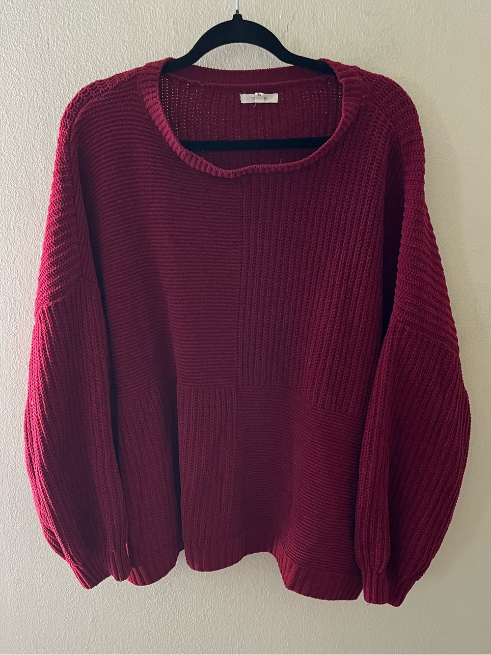 Maurices Deep Red Chunky Crewneck Sweater